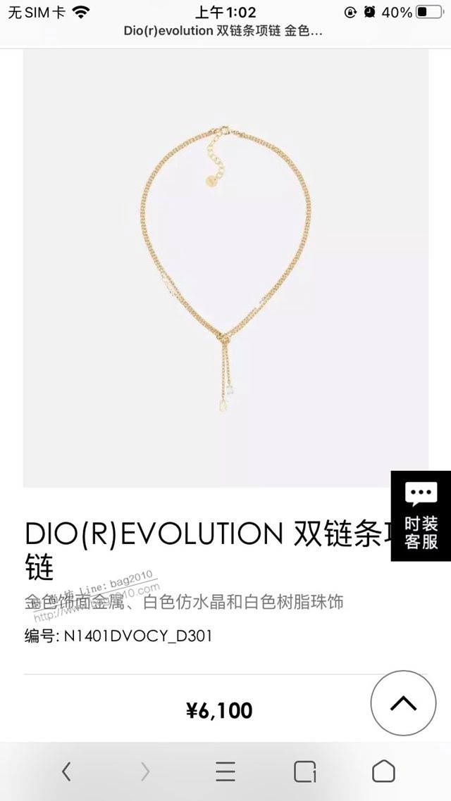 Dior飾品 2021新款DIOR迪奧字母項鏈  zgd1298